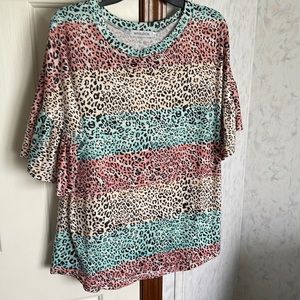 Multi color animal print top